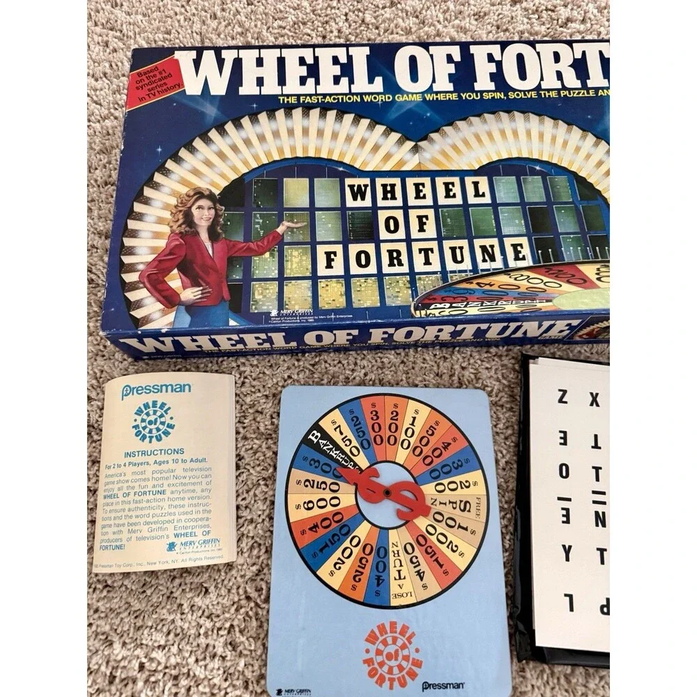 Vintage 1985 Wheel of Fortune Pressman Board Game Complete, Fan Collector Gift!
